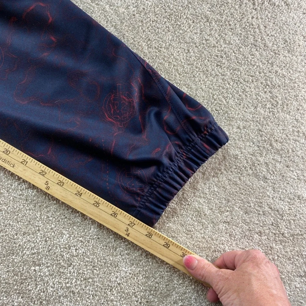 Nautica Competition Track‎ Pants Mens 3XL Navy Blue Red Topographic Print